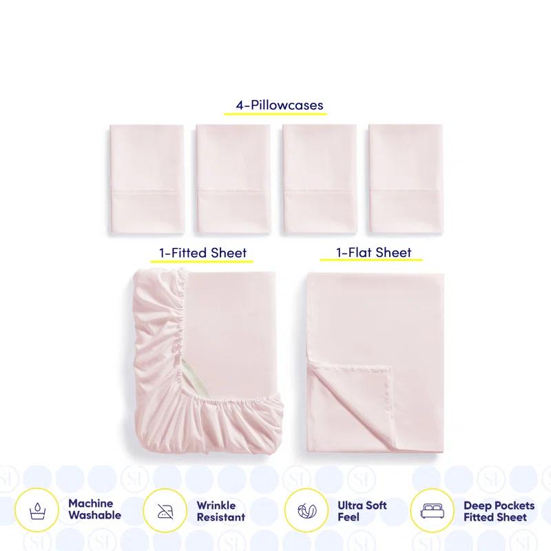 Sweet Home Collection Luxurious Soft Microfiber Sheet Set with Bonus Pillowcases