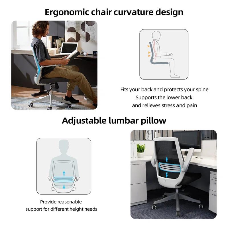 Sihoo Sihoo Ergonomic Office Chair with Flip-Up Armrests for Small Spaces, Mesh Conference Chair
