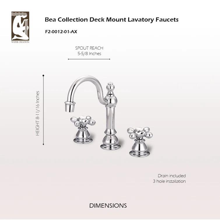 dCOR design Vintage Widespread 2-handle Bathroom Faucet with Drain Assembly