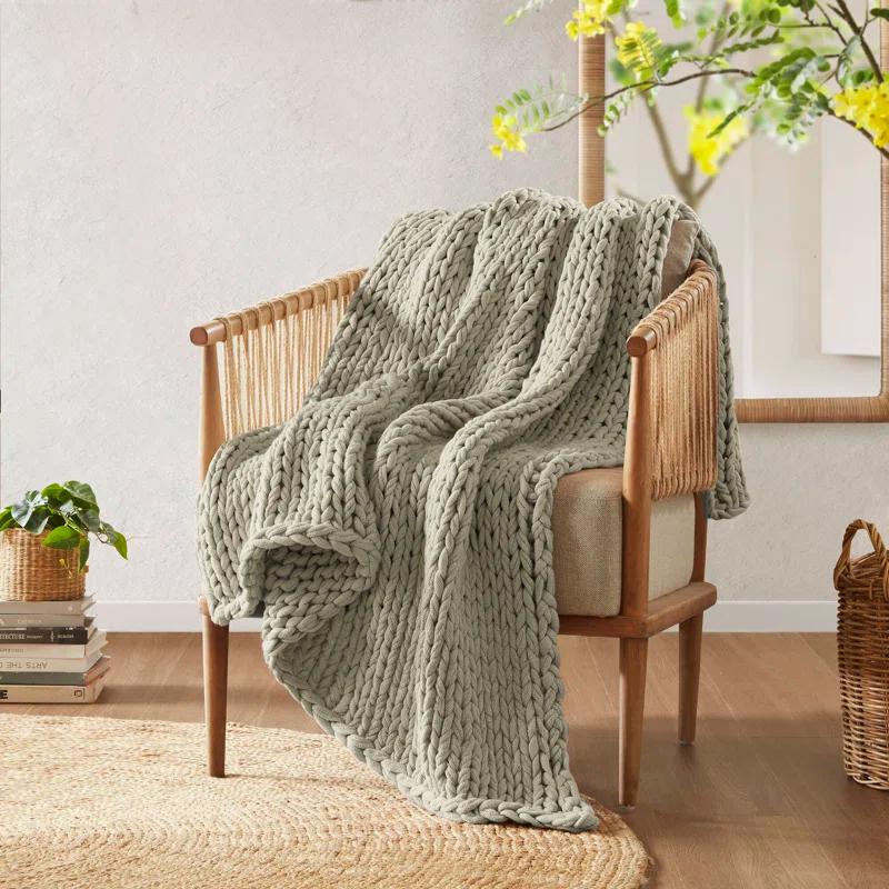 Kelly Clarkson Home Madison Hand Made Chunky Double Knit Throw Blanket