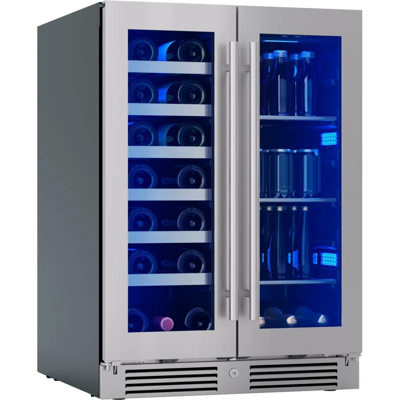 Zephyr Zephyr Presrv 24" 21-Bottle and 64-Can Dual Zone Wine and Beverage Cooler