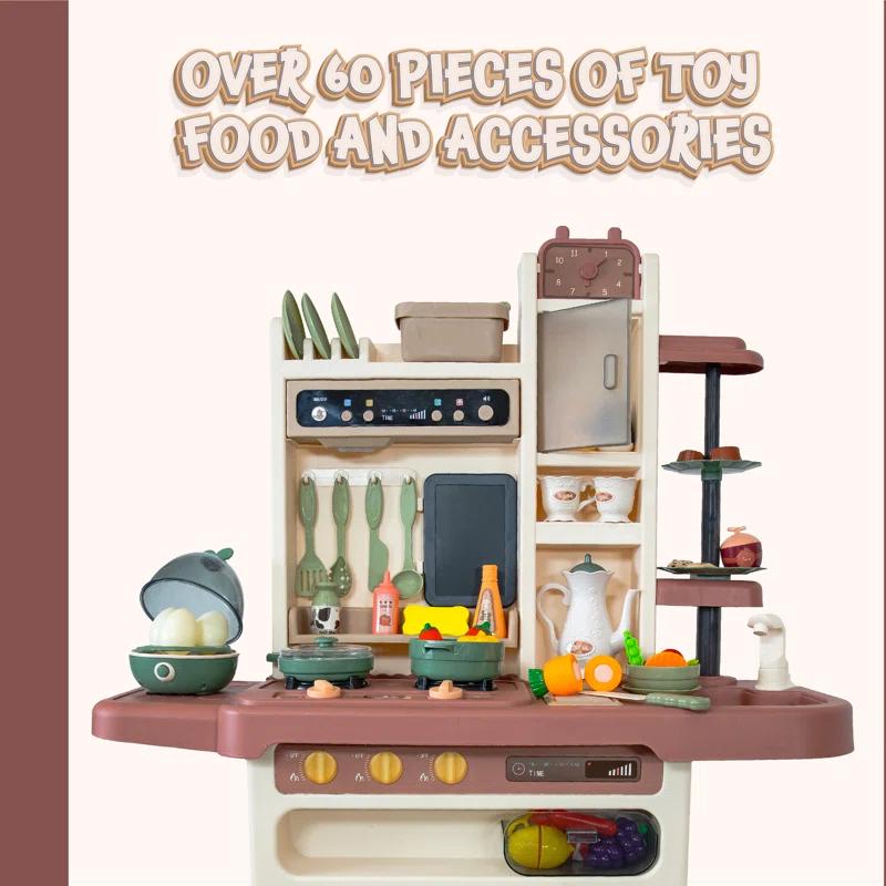 SunnyDaze Decor Mini Meals Kitchen Playset with Light, Sounds and Cooking Effects