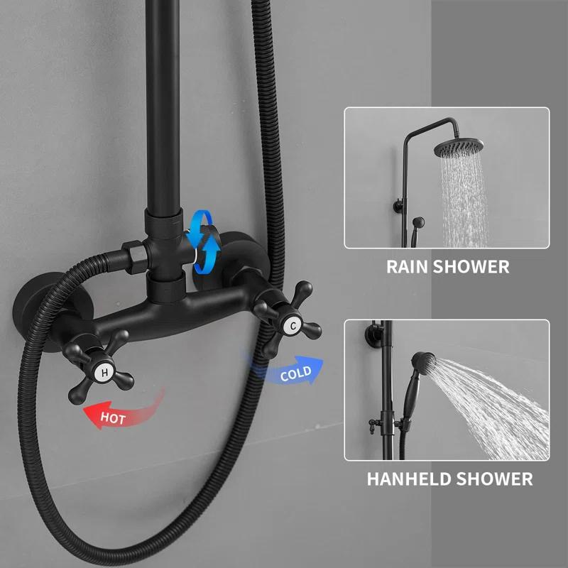 FUNDUXA Outdoor Shower Fixture With Handheld Spray Head