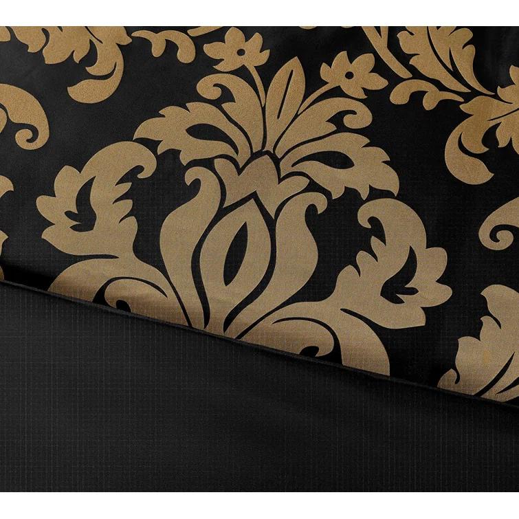 Chezmoi Collection Royale Jacquard Floral 7 Piece Comforter Set