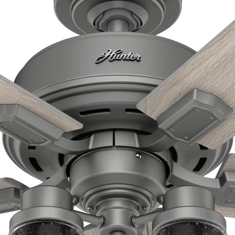 Hunter Fan 44" Hartland 5 - Blade Modern Farmhouse Indoor Ceiling Fan with Lights and Pull Chains