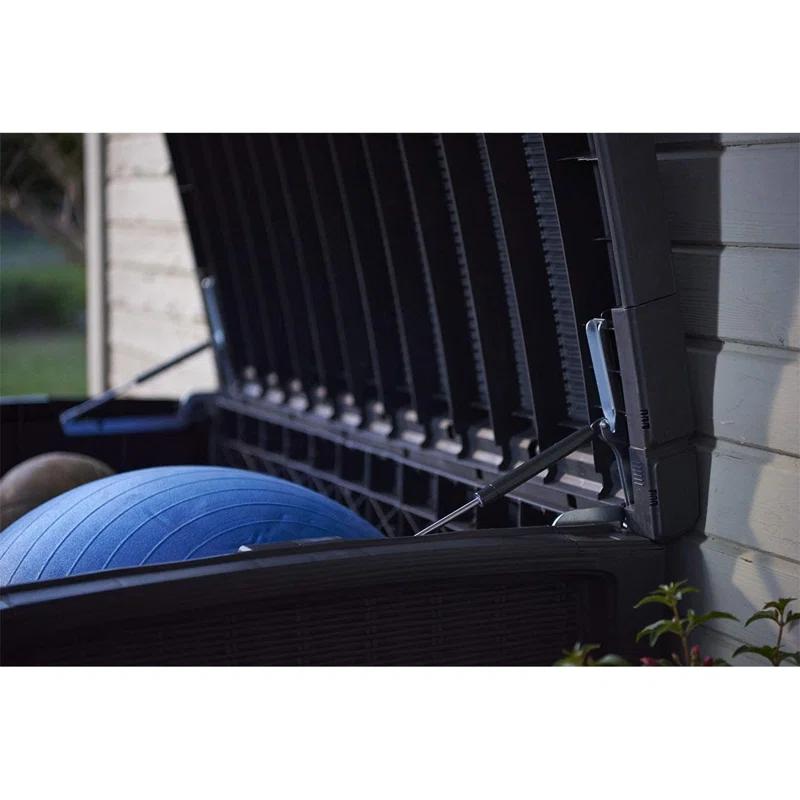 Keter Keter Borneo 110 Gallon Rattan Wicker Resin Patio Deck Storage Box Bench