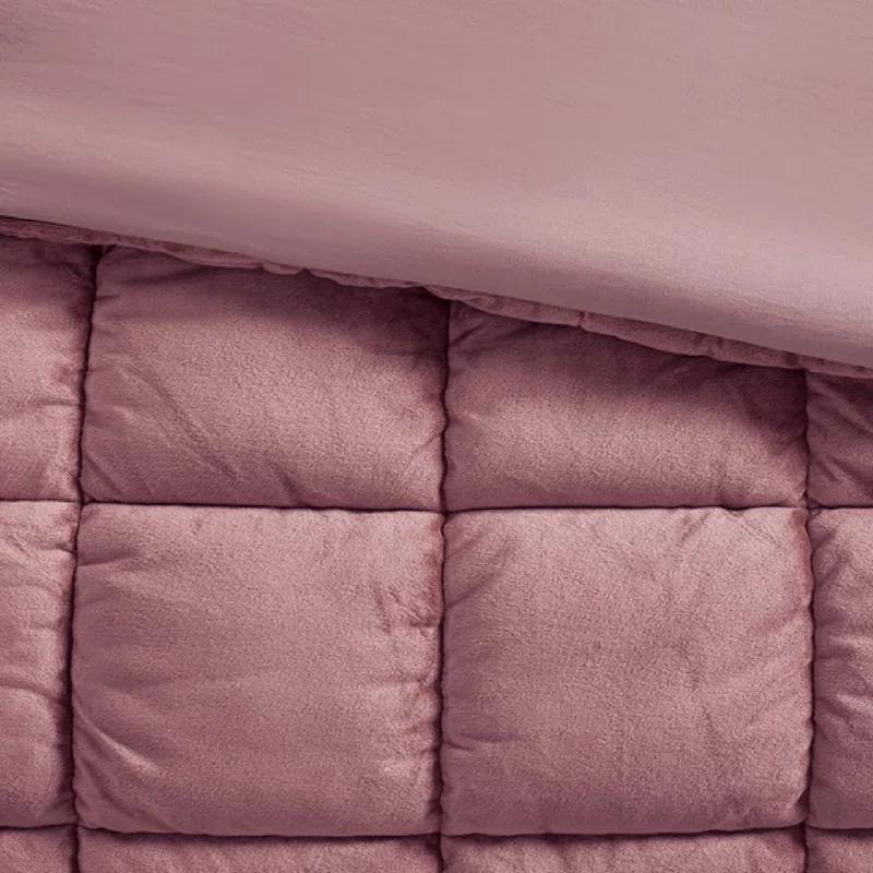 Intelligent Design Velvet Dream Puff Velvet Comforter Set