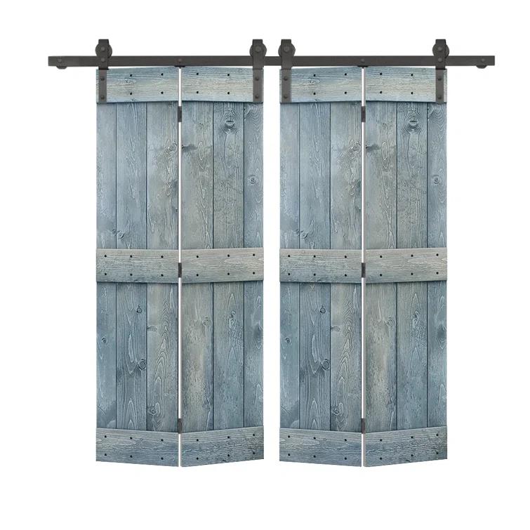 Calhome 84'' Solid Wood Barn Doors Painted Bi-Fold Door
