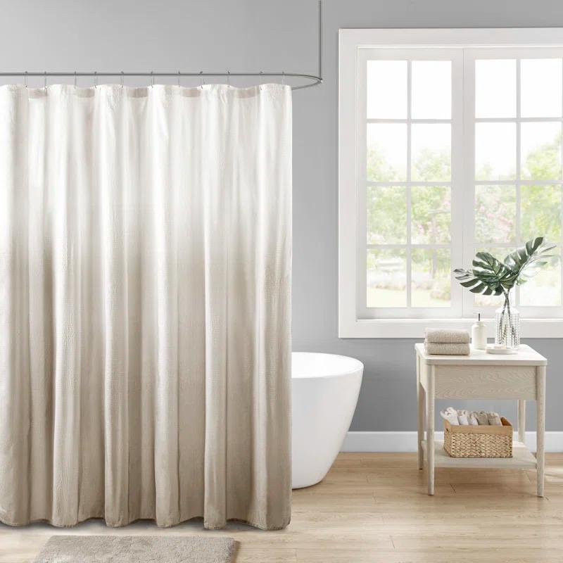 Madison Park Ara Ombre Printed Seersucker Single Shower Curtain