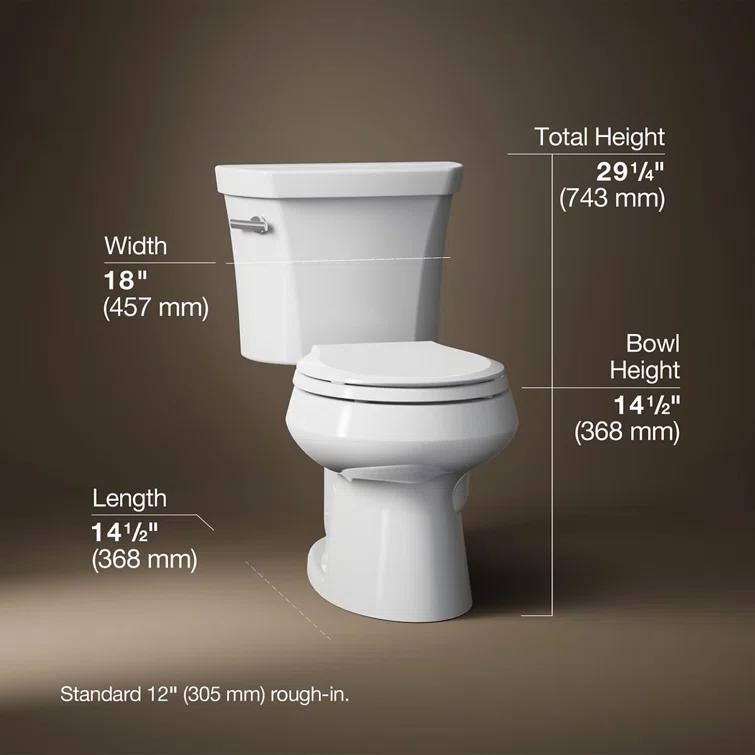 Wellworth® 1.28 GPF Water Efficient Round Two-Piece Toilet (Seat Not Included)