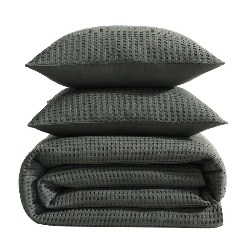 Kenneth Cole Solid Waffle Reversible Comforter Set