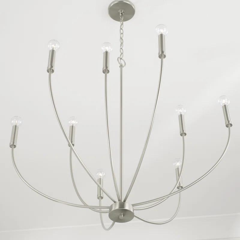 Ansley 9 Light Metal Dimmable Chandelier