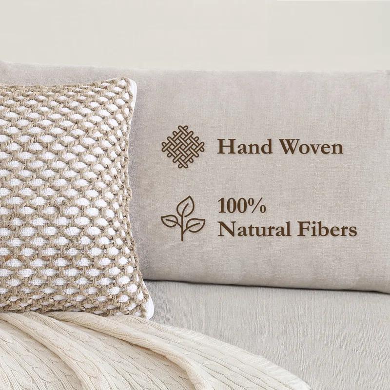 Boho Living Boho Living Jada Decorative Pillow Collection Jute/Cotton Indoor Square Throw Pillow with & Insert (Set of 2)