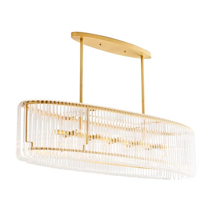 Chandler 12-Light Brown Nickel and Glass Pendant