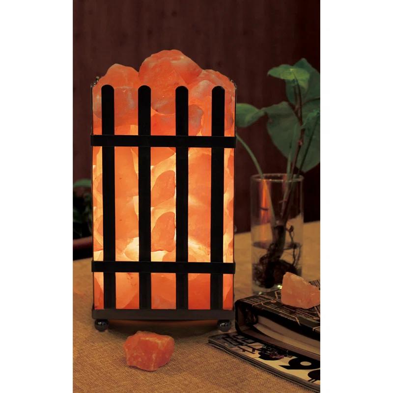 WBM LLC Himalayan Glow Picket Fence Style Metal Basket Salt Lamp- Dimmer Switch & ETL Certified Cord3