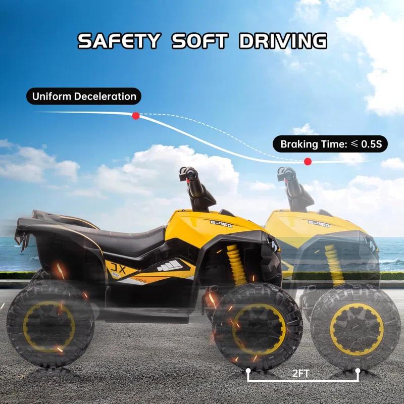 Hetoy 12V Battery Powered Electric Four-Wheeler With Music