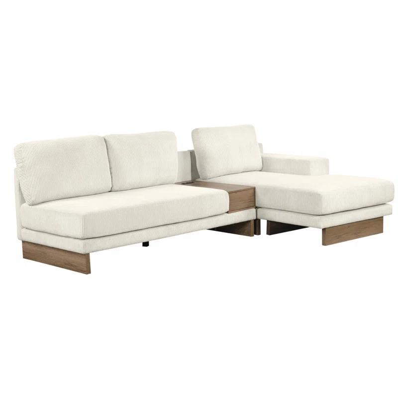 Beachcrest Home™ Doucette Modern Sofa 114" L-Shaped Sofa Sectional Sofa With Two USB Ports And Two Power Sockets