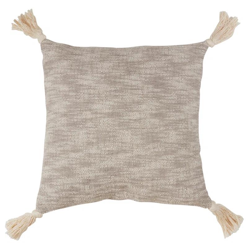 Saro Oneeka Collection Tassels Down Throw Pillow