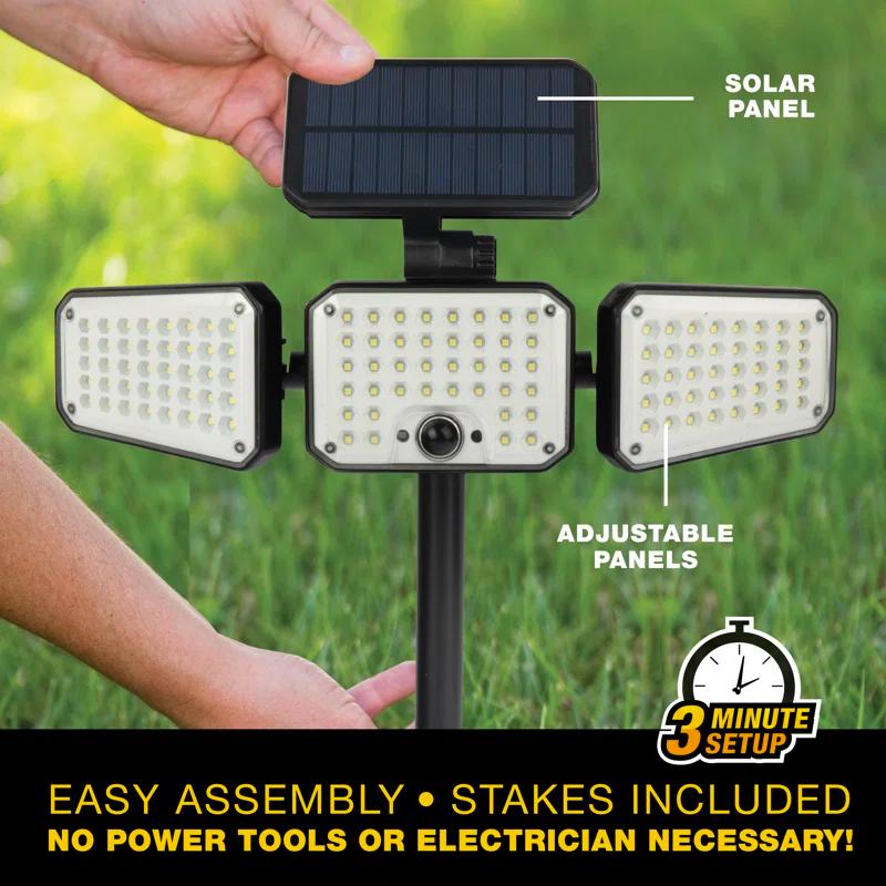 Bell+Howell Bionic Solar Powered Floodlight Max, Motion Activated, Wide Angle, and Weather Resistant