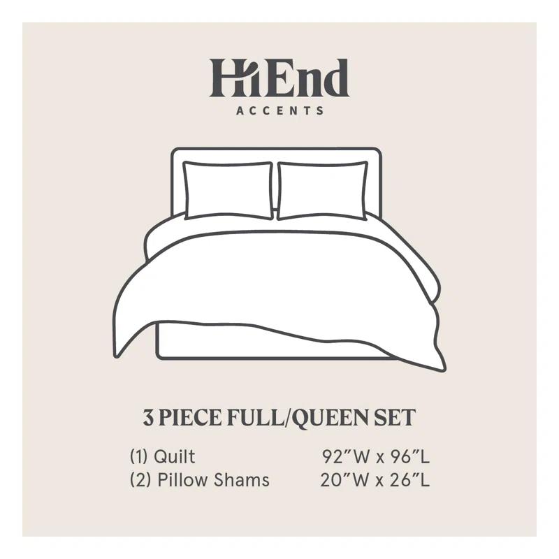 Paseo Road by HiEnd Accents Desert Sage Gray/Tan/White Aztec Print Cotton Southwestern Style Reversible Quilt Set