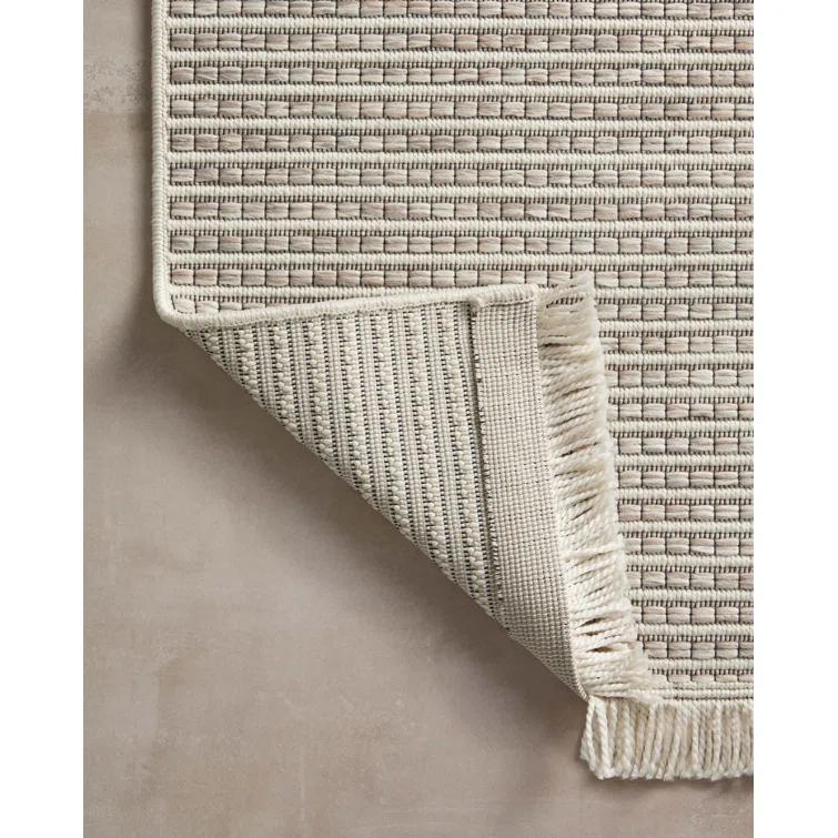 Malibu III Indoor / Outdoor Rug by Amber Lewis x Loloi - Ivory and Dove / 2'3" x 7'7" Runner