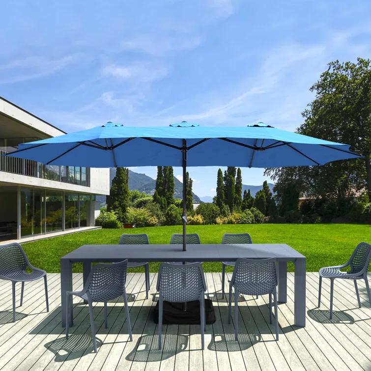 clihome 15 Ft Patio Market Umbrella with Base