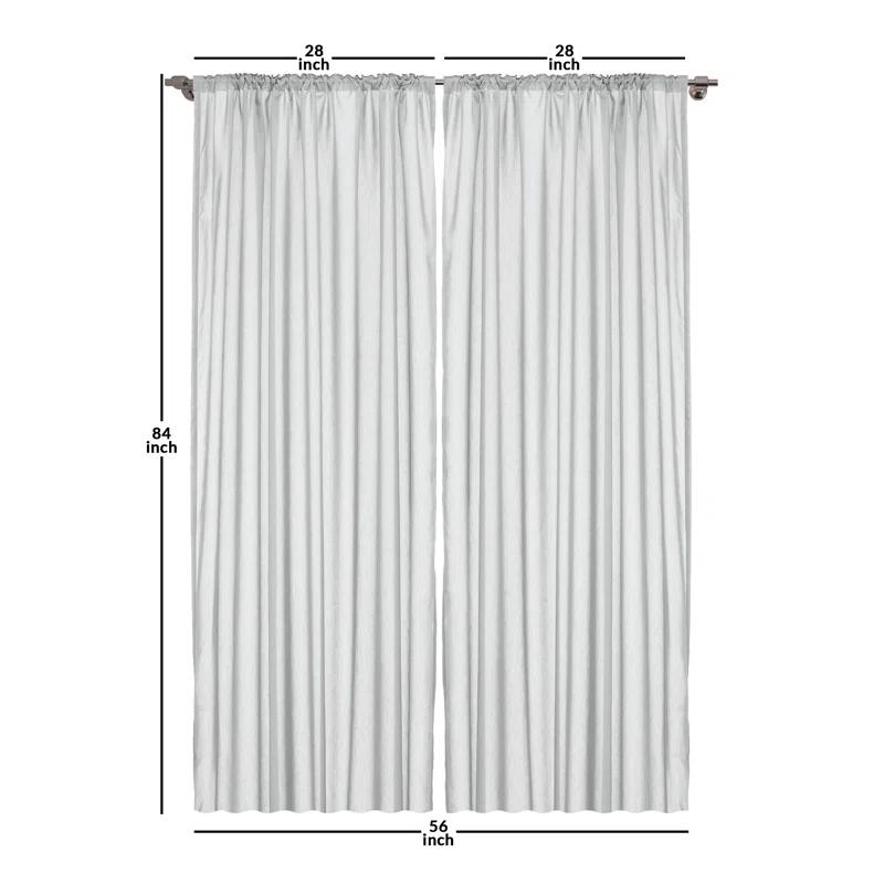 Winter Season Holiday Themed Vibrant Background Snowflakes with Polka Dot, Window Treatments Semi-Sheer Rod Pocket Sliding Panel (Set of 2)