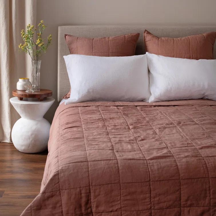 French Linen Box Stitch Quilt & Sham Set