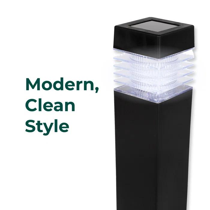 Techko Solar Square Bollard Pathway Lights – Small (4-Pack) (Set of 4)