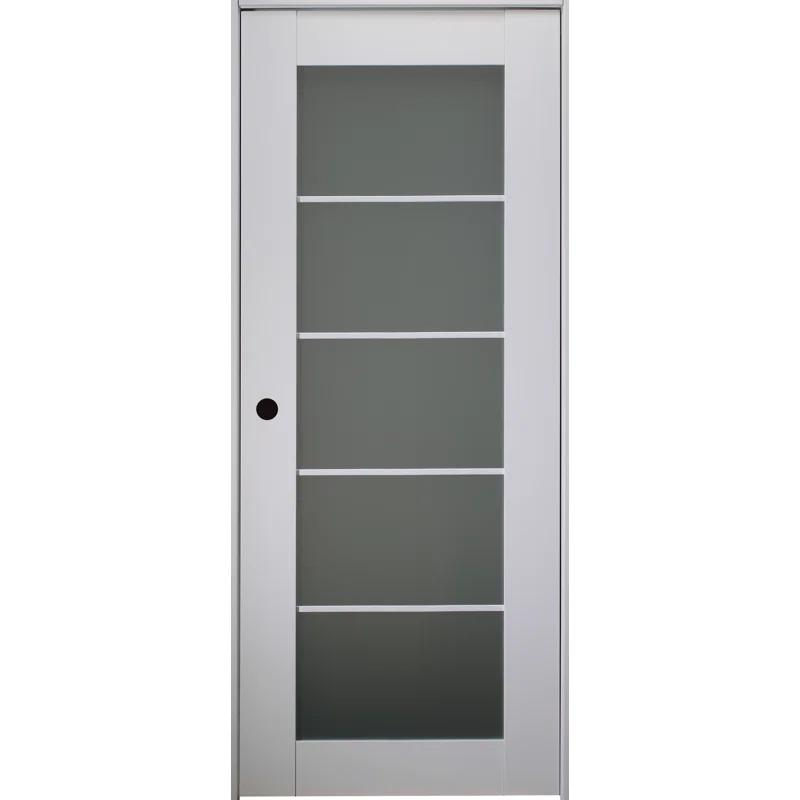 Belldinni Smart Pro 5-Lite DIY-Friendly Manufactured Wood and Glass Single Prehung Interior Door