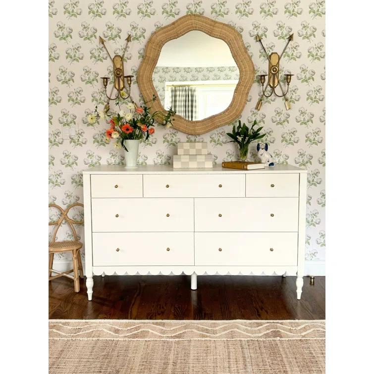 Erin Gates Scalloped Linden Round Wall Mirror