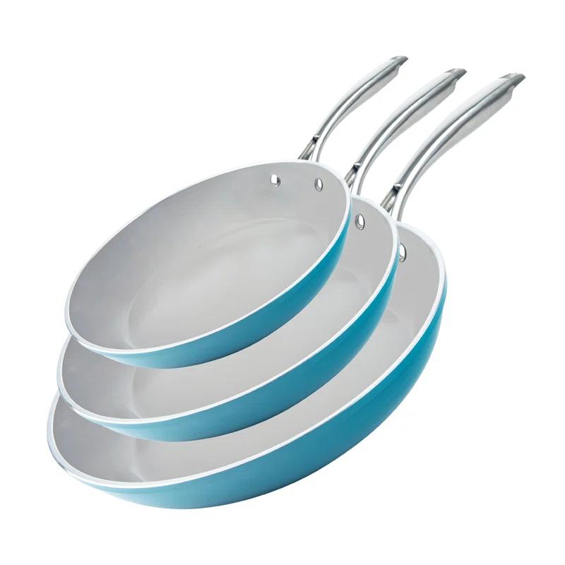 Gotham Steel Gotham Steel Aqua Blue 3 Pack Nonstick Fry Pan Set - 8'' 10'' and 12''