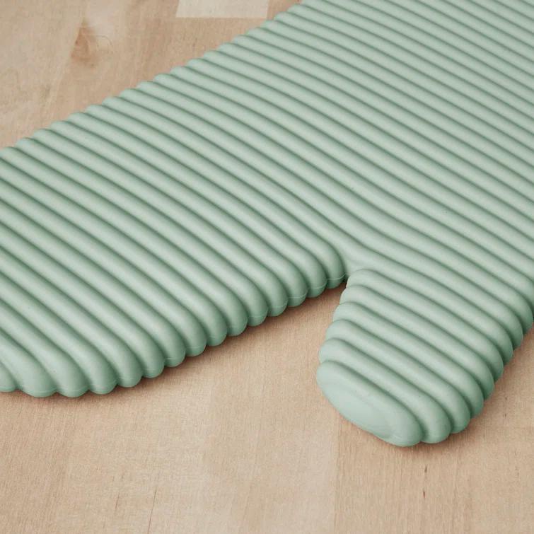 KitchenAid Pistachio Ribbed Soft Silicone Oven Mitts, Set of 2
