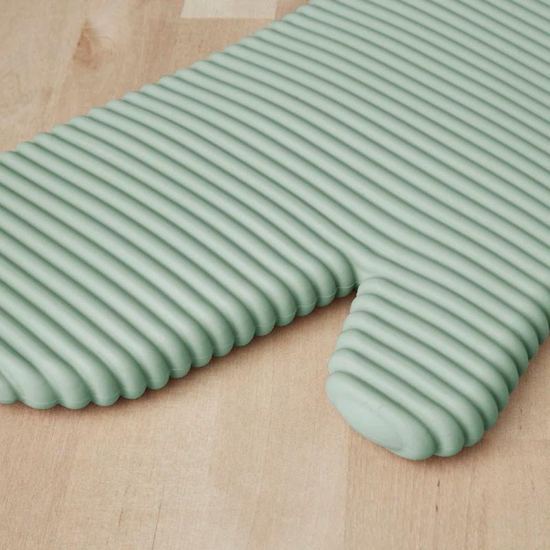 KitchenAid Pistachio Ribbed Soft Silicone Oven Mitts, Set of 2