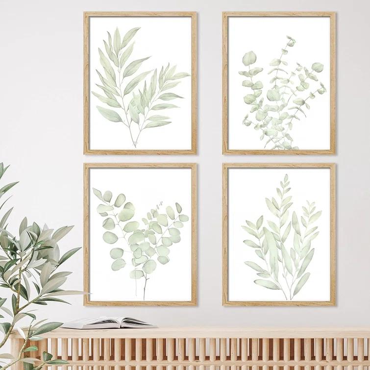 IDEA4WALL Minimal Botanical " IDEA4WALL Framed Forest Wildflower Collage Wall Art, Set Of 4 Floral Botanical Print Wall Decor Prints, Nature Wilderness Wall Decor For Living Room, Bedroom " 4 - Pieces