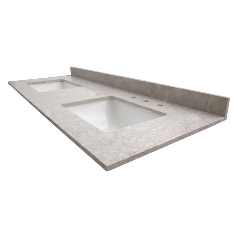 MSI 61 in. x 22 in. D Bathroom Vanity Top with Double Sinks
