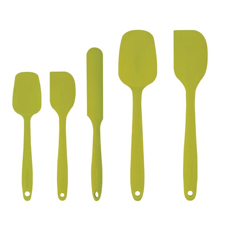 OVENTE Silicone Spatula , Food Grade Rubber Spatulas Heat Resistant w/ Stainless Steel Core & Seamless Design, Non Stick Rubber Spatula for Mixing, Baking & Cooking, 5 Pieces