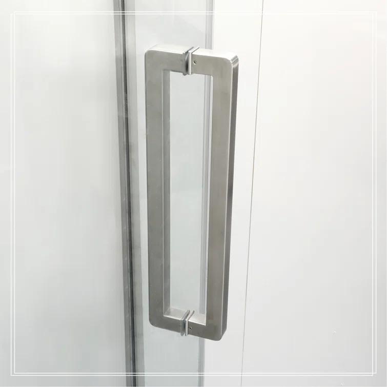 REDmintss Shower Door 34-1/8" X 72" Semi-Frameless Neo-Angle Hinged Shower Enclosure AGLBX06527A