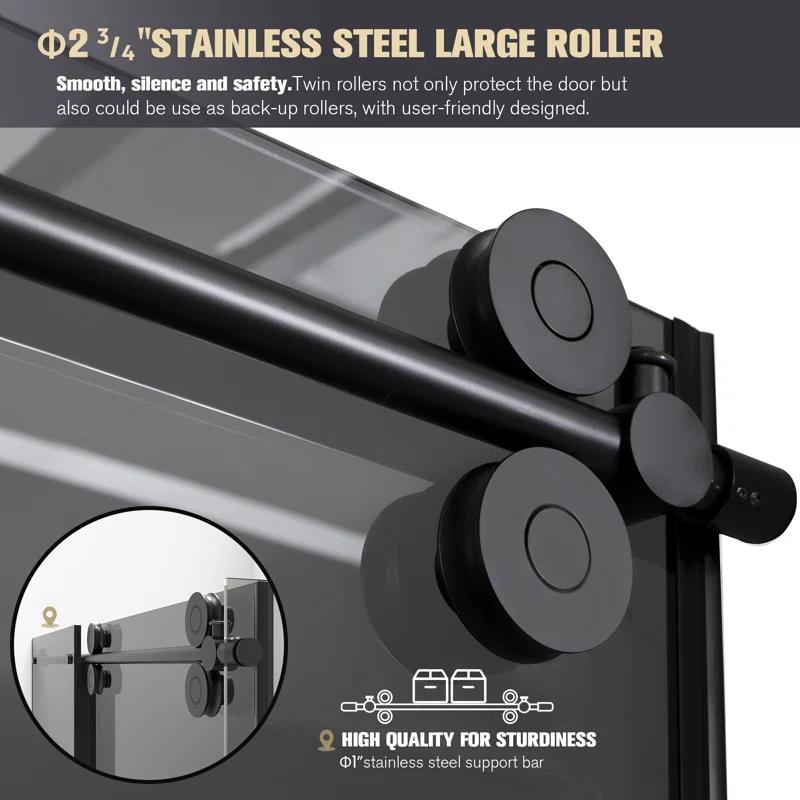 Echarri 60'' W 78'' H Frameless Rectangle Reversible Shower Enclosure