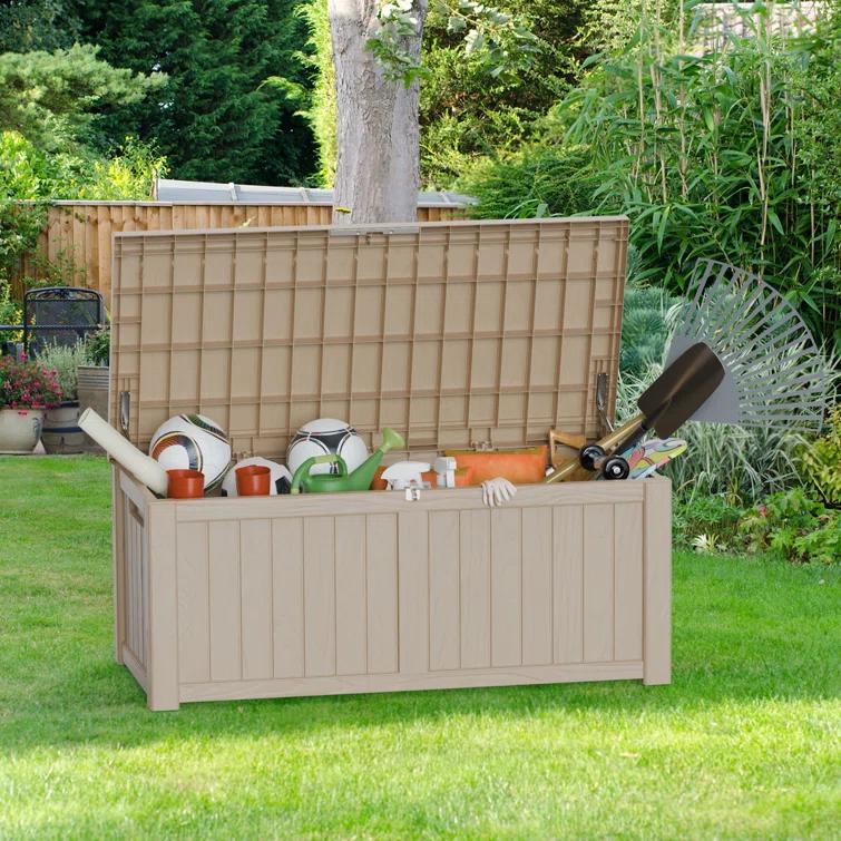 Emperic Design Emperic Design 120 Gallon Water Resistant Resin Lockable Deck Box