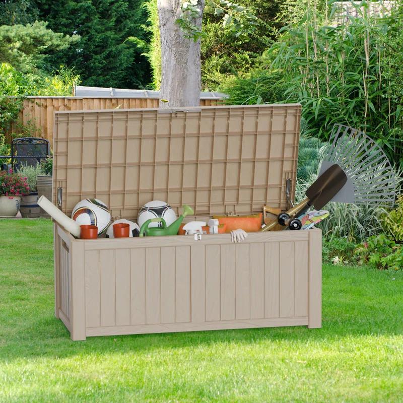 Emperic Design Emperic Design 120 Gallon Water Resistant Resin Lockable Deck Box