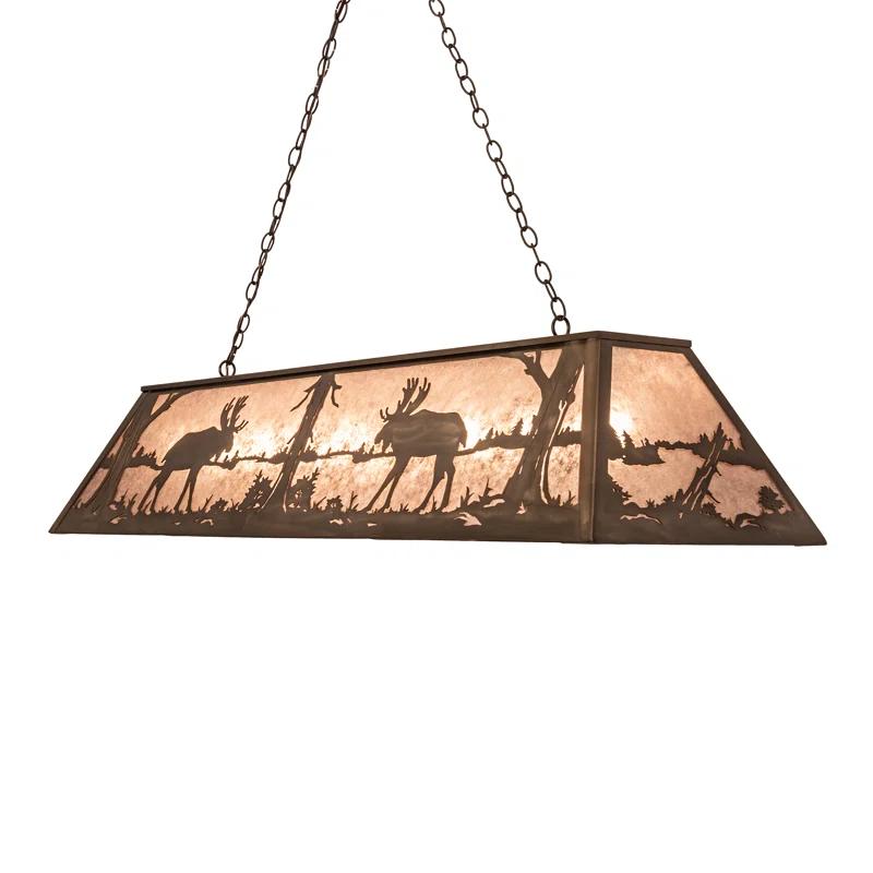 Meyda Lighting Rustic Lodge 9 - Light Antique Copper Pool Table Lights Pendant