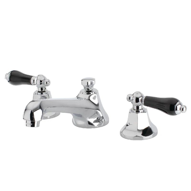 Kingston Brass KS4461PKL Kingston Brass Duchess Two-Handle 3-Hole Deck Mount Widespread Bathroom Faucet with Brass Pop-Up Drain