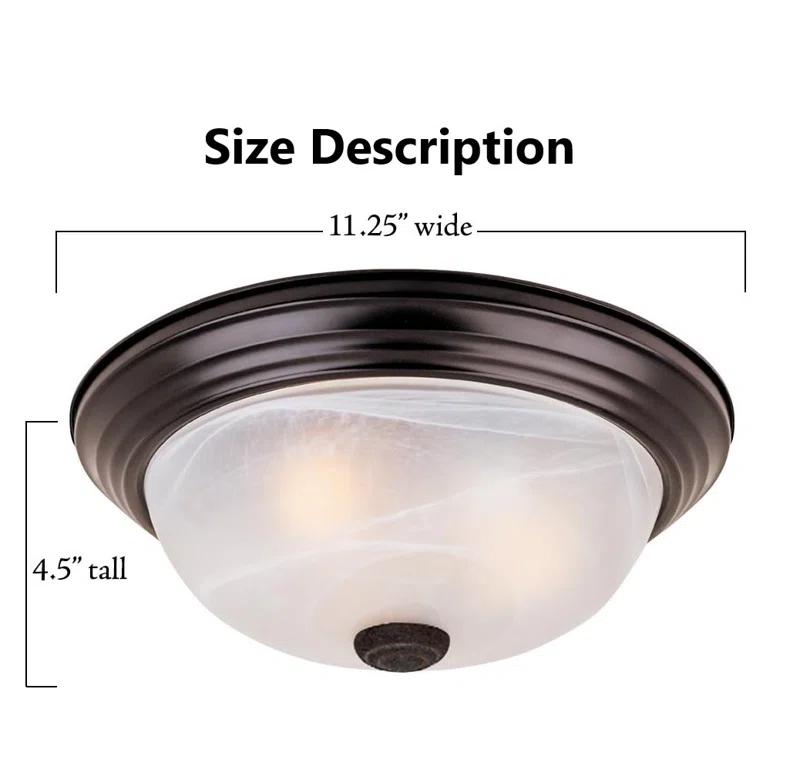 Obeten The 2-Light Flush Mount Ceiling Light, 11 Inch Lighting Fixture for Kitchen, Bedroom, Bathroom