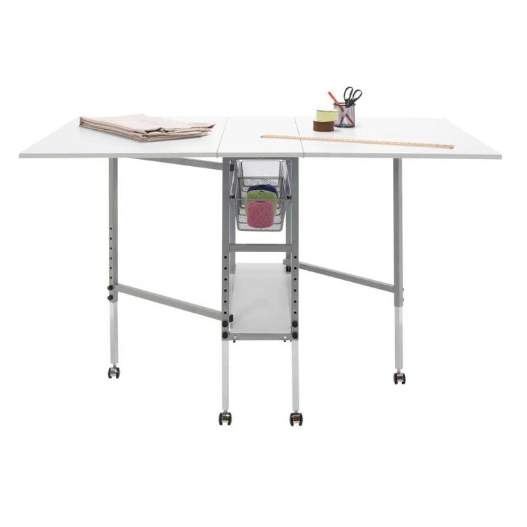 Sew Ready 58.75'' x 36.5'' Foldable Sewing Table with Sewing Machine Platform and Wheels