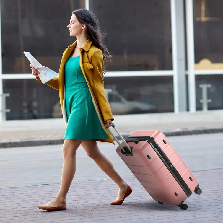 Smugdesk.com 3-Piece Luggage Set, ABS Travel Suitcase Set with TSA lock