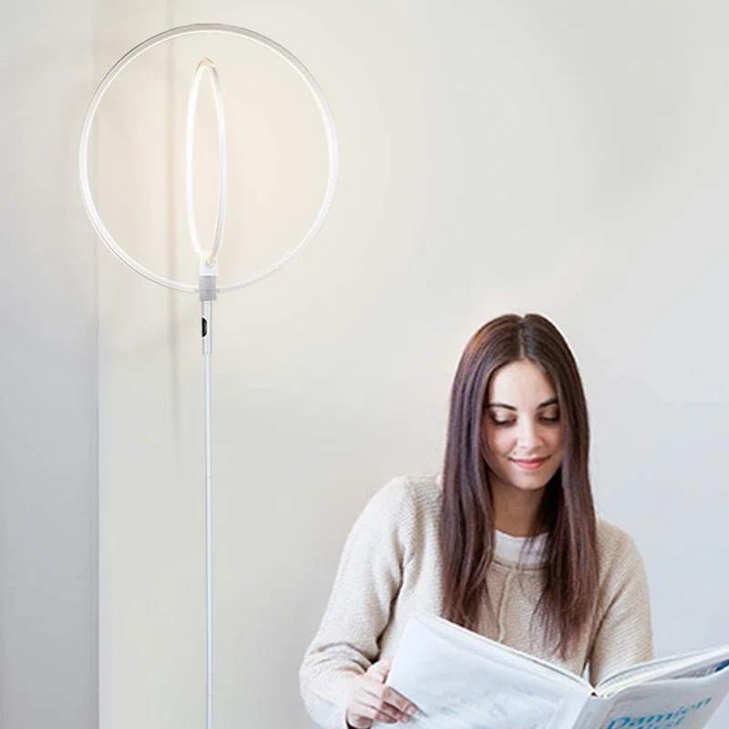 Brightech Eclipse 79 in. Industrial 2-Light 3-Way Dimming LED Floor Lamp with 2 Height Adjustable Heads
