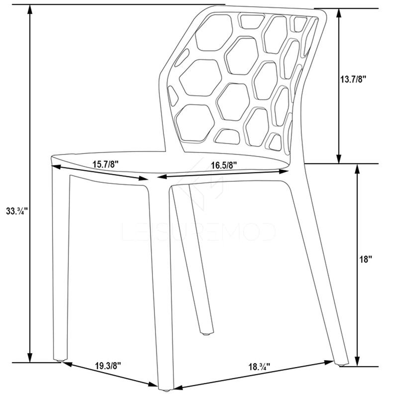 Orren Ellis Jakubowski Dynamic Modern Plastic Dining Side Chair with Honeycomb Design (Set of 2)