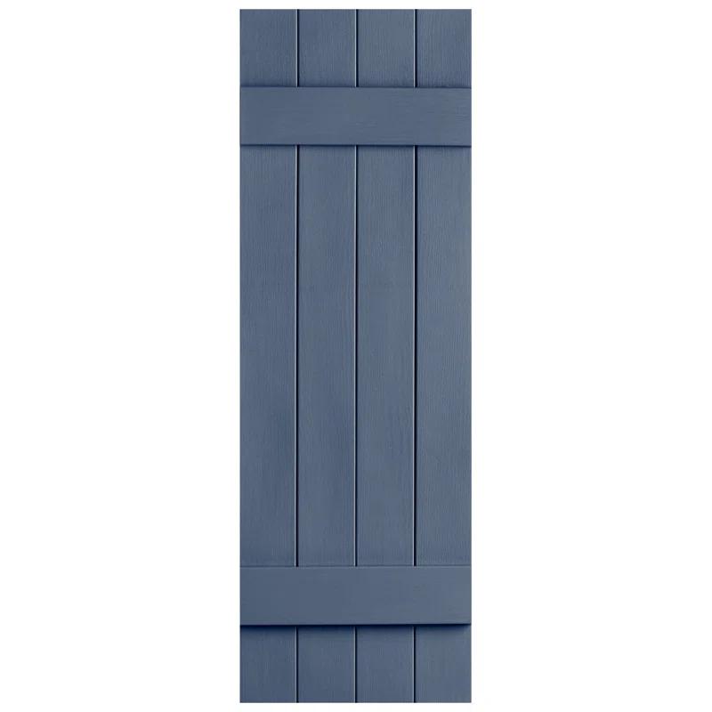 Alpha Shutters Four Board and Batten Closed Vinyl Shutters Pair (Set of 2)