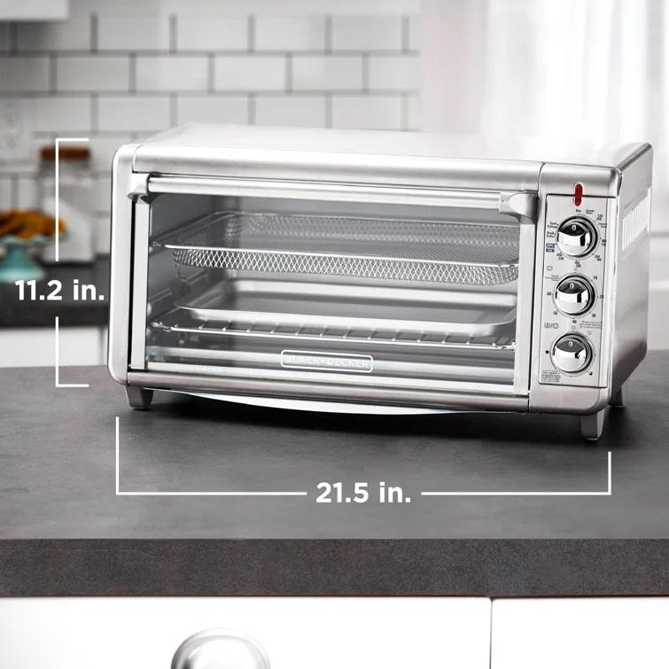 BLACK+DECKER BLACK+DECKER Crisp 'N Bake Air Fry Toaster Oven, 8-Slice, 5 Cooking Functions, 60 Minute Timer, Stainless Steel